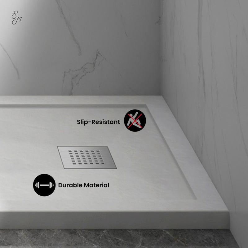 Terre B Series 36" x 36" Reversible Drain Shower Base