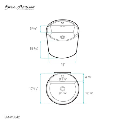 Monaco 18" Round Wall-Mount Bathroom Sink