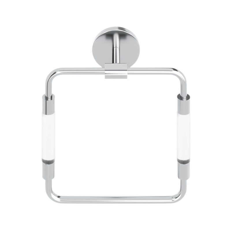 Verre Acrylic Square Towel Ring in Chrome