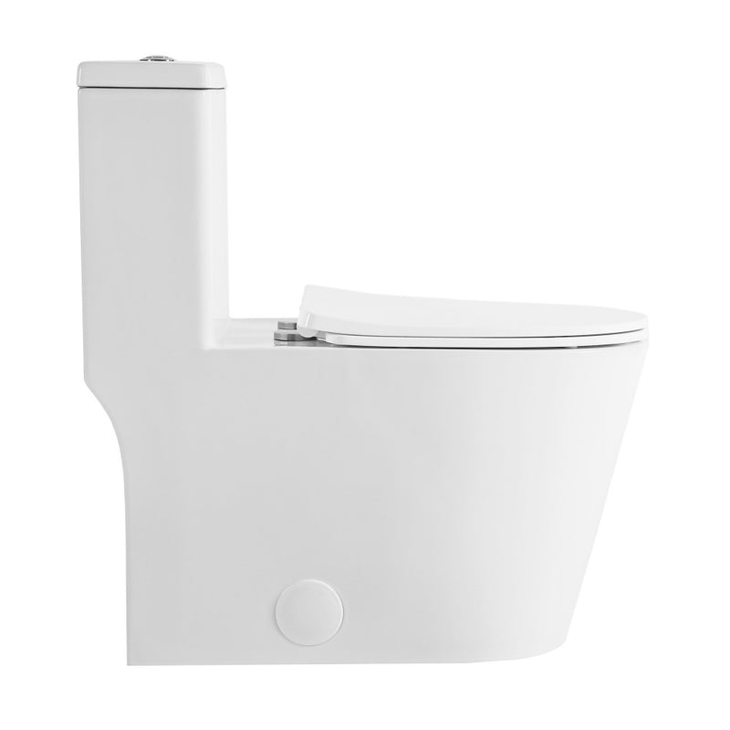 Dreux High Efficiency One-Piece Elongated Toilet with 0.8 GPF Water Saving Patented Technology