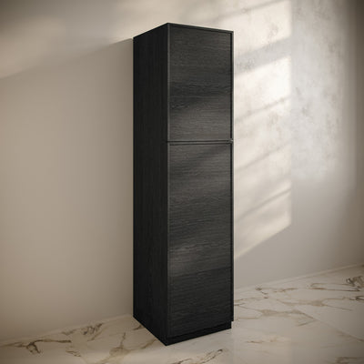 St. Tropez 15 x 15 x 60 Freestanding Linen Cabinet in Black Oak