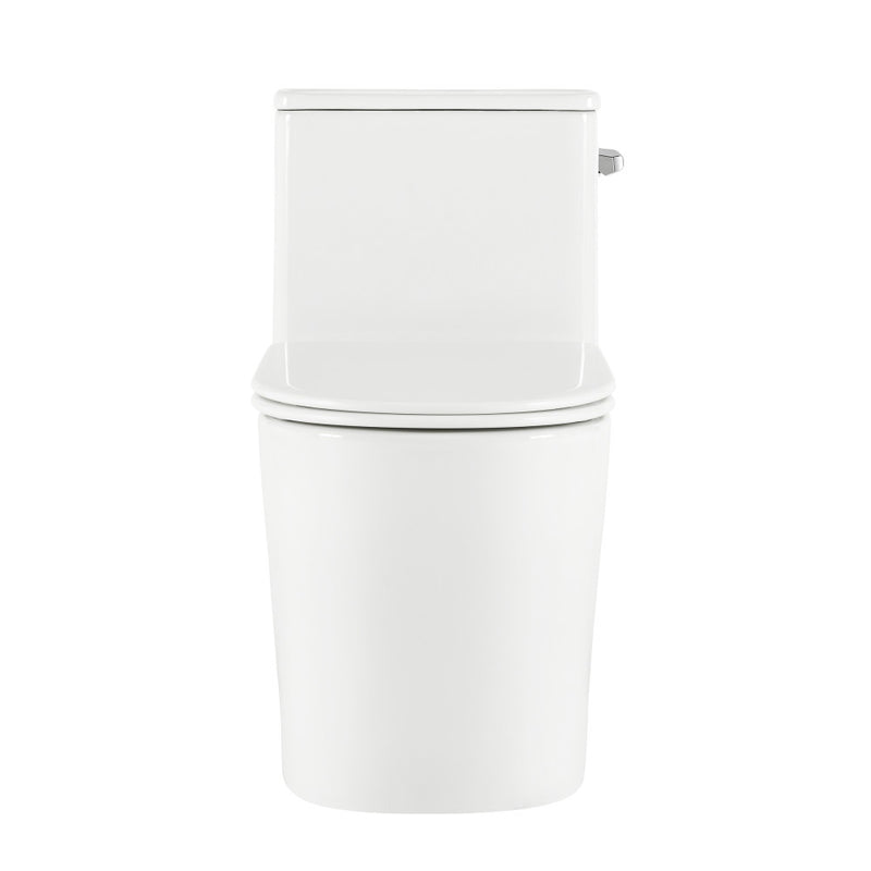 Liberte One-Piece 12" Rough-in 1.28 GPF Right-Hand Flush Elongated ADA Toilet in Glossy White