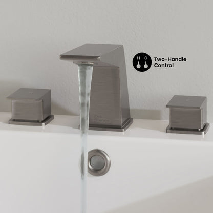 Carre 8 in. Widespread, 2-Handle, Bathroom Faucet in Brushed Nickel