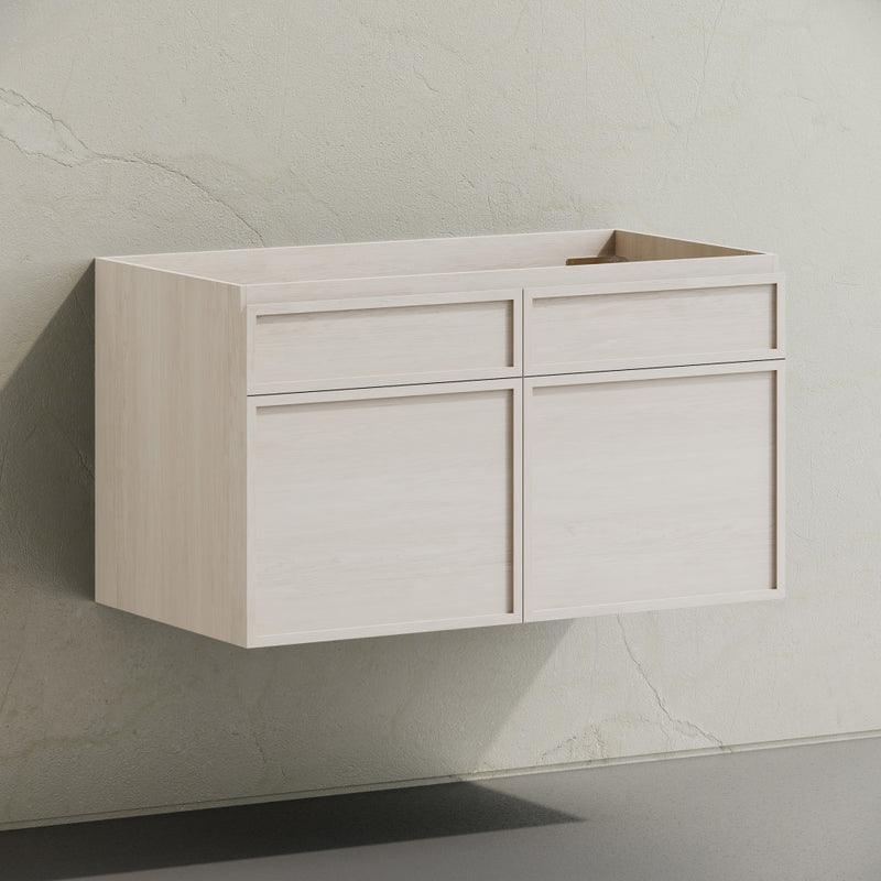 St. Tropez 36" Wall-Mounted Bathroom Vanity Cabinet without Top in White Oak