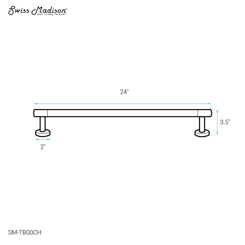 Avallon 24" Towel Bar in Chrome