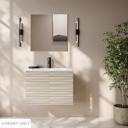 Cascade 30" Wall-Mounted Bathroom Vanity Cabinet without Top in White Oak