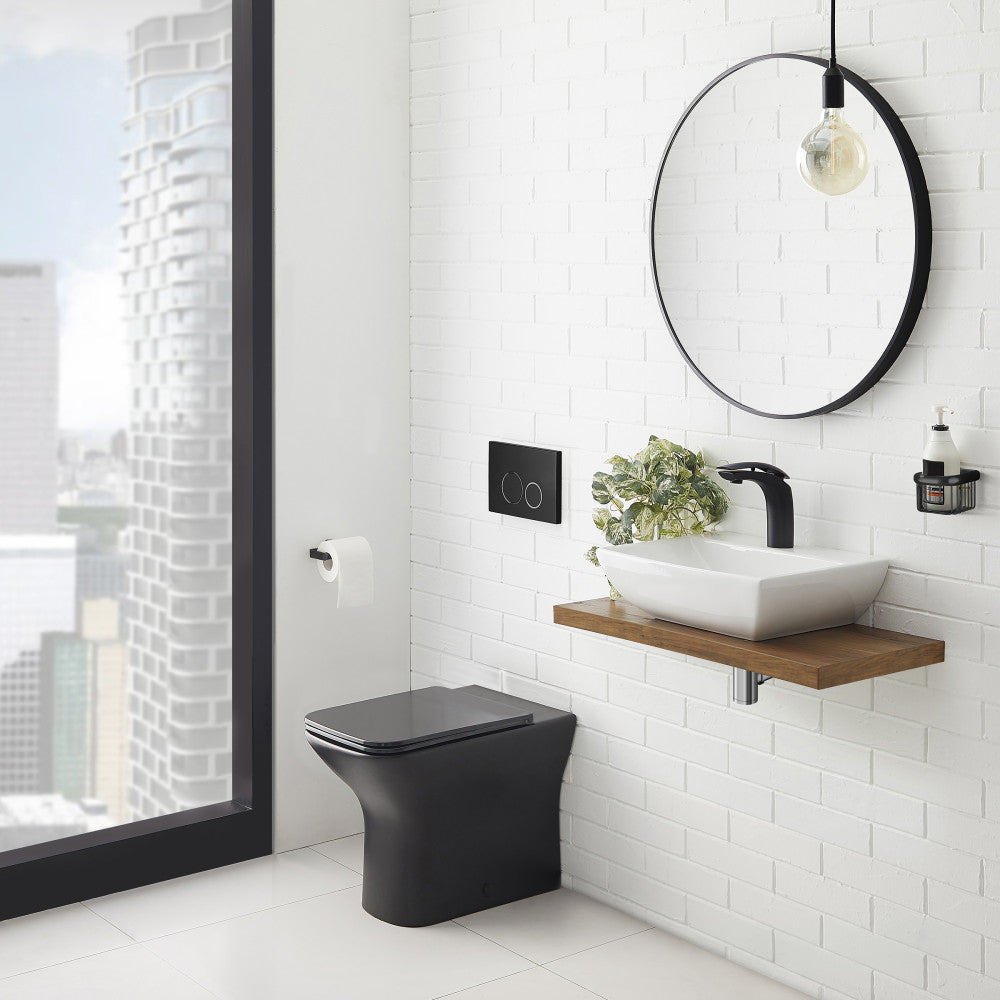 Carre Back-to-Wall Elongated Toilet Bowl in Matte Black