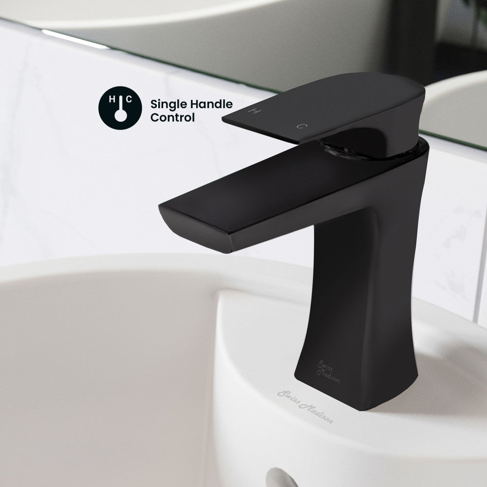 Monaco Single Hole, Single-Handle, Bathroom Faucet in Matte Black