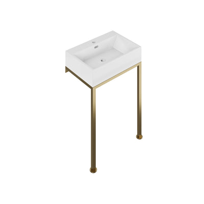 Concorde 24" Rectangle Console Sink with Brushed Gold Legs