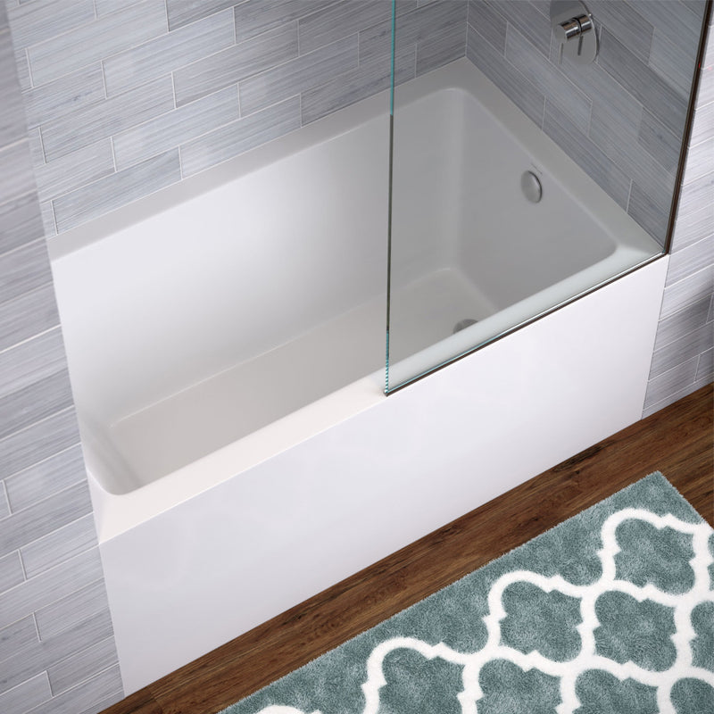 Voltaire 54 x 30 Skirted Right Drain Soaking Alcove Bathtub in Glossy White