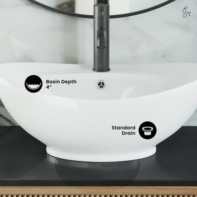 Ivy 23 Oval Ceramic Vessel Sink