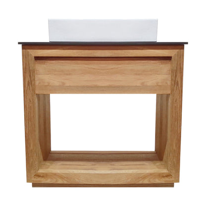 Rennes 36" Freestanding Bathroom Vanity in Natural Teak with Sink Top