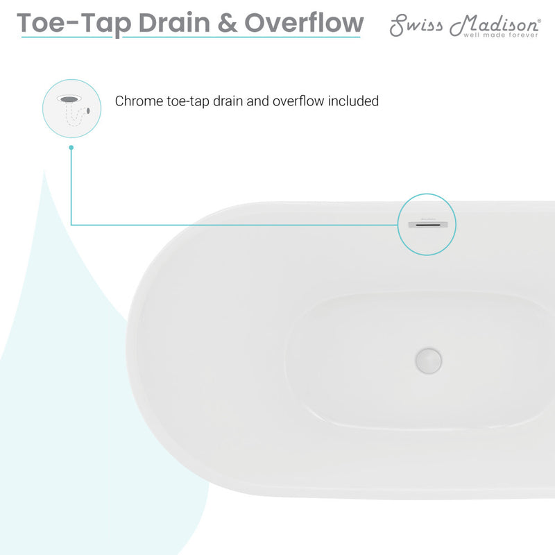 Ivy 60" Double Slipper Freestanding Bathtub