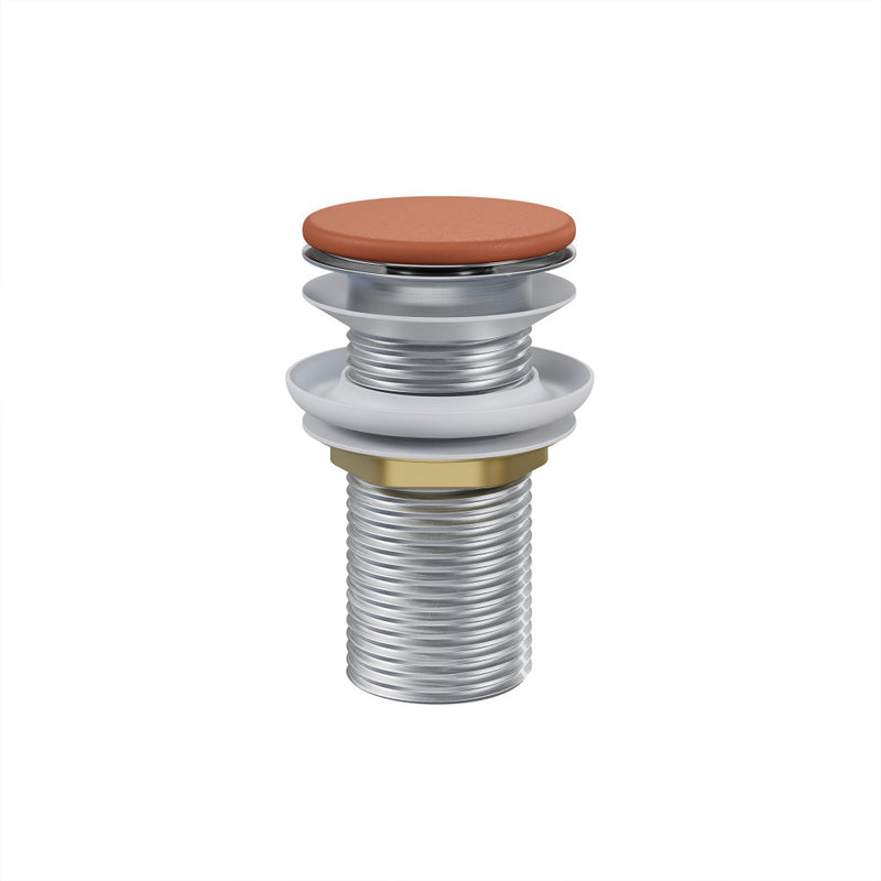 Lisse Concrete Bathroom Sink Non-Overflow Pop Up Drain in Matte Terracotta