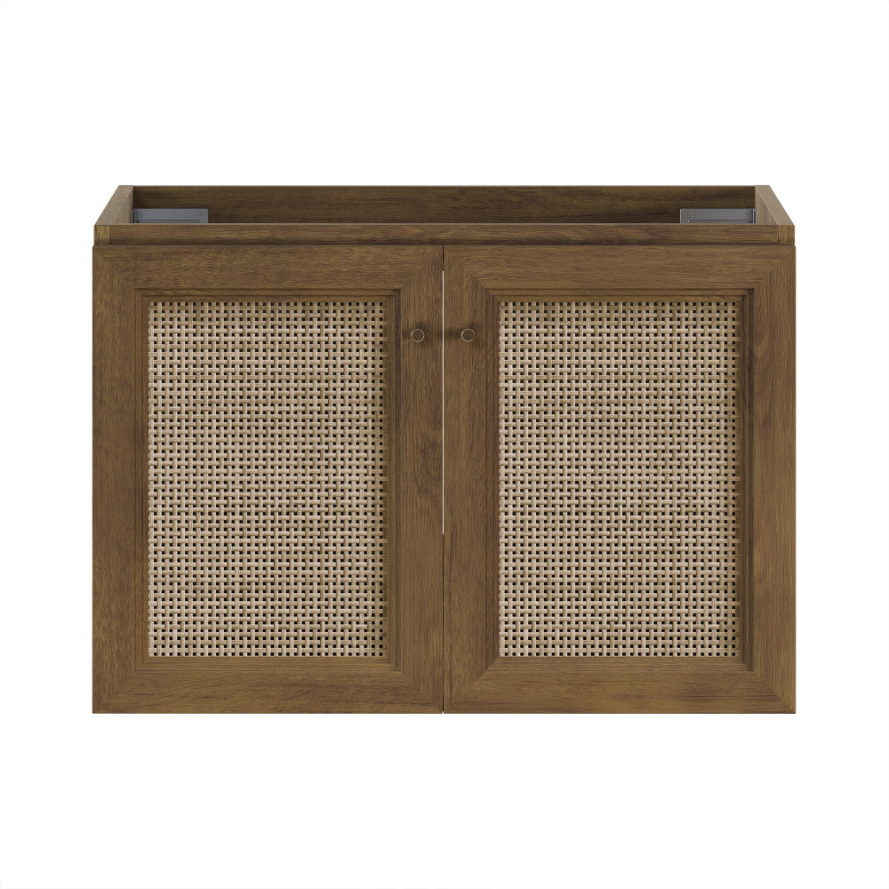 Classe 30" Wall-Mounted Bathroom Vanity in Brown Oak without Sink Top