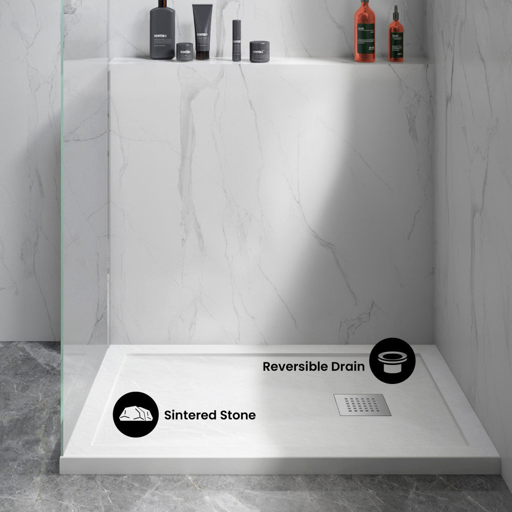 Terre B Series 36" x 36" Reversible Drain Shower Base