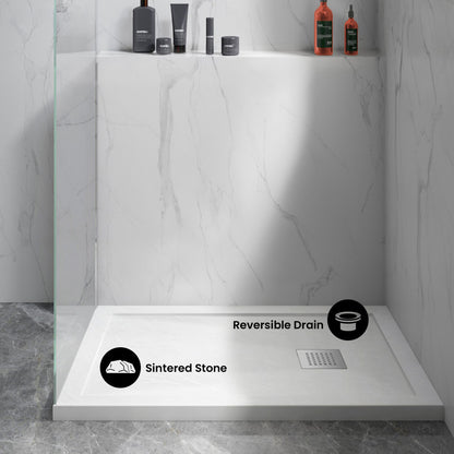 Terre B Series 36" x 36" Reversible Drain Shower Base