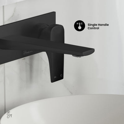 Monaco Single-Handle, Wall-Mount, Bathroom Faucet in Matte Black