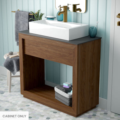 Rennes 36" Reclaimed Wood Vanity in Walnut- Cabinet