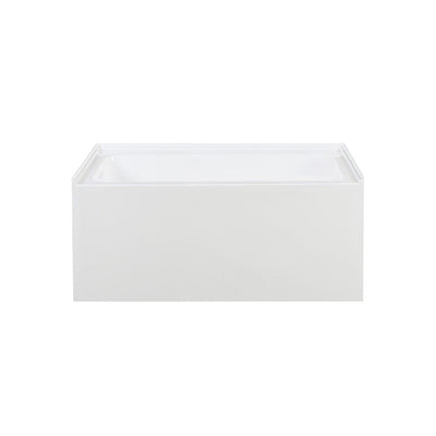 Voltaire 48 x 32 Skirted Left Drain Soaking Apron Bathtub in Glossy White with Integrated Overflow, Drain Included