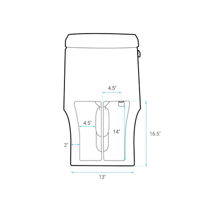 Virage One Piece Elongated Left Side Flush Handle Toilet 1.28 gpf in Bisque