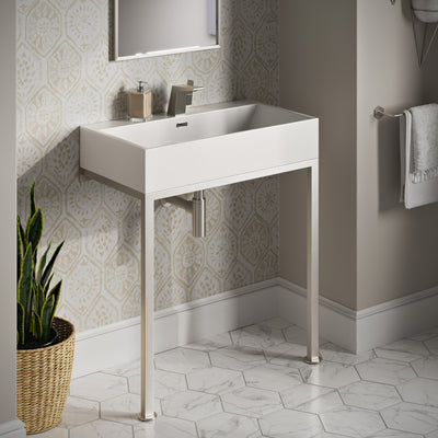 Concorde 30" Rectangle Console Sink with Matte Silver Legs