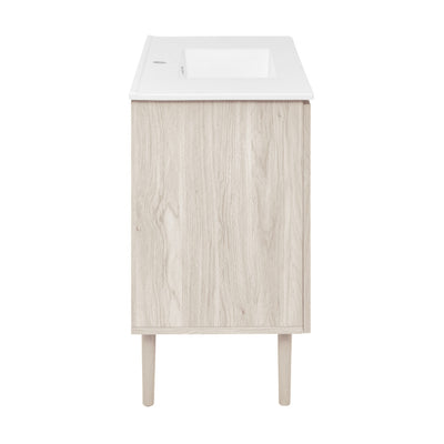 Bron 36" Freestanding Bathroom Vanity in White Oak with Sink Top