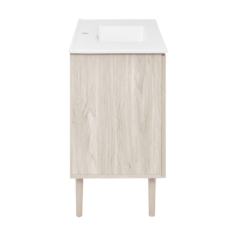 Bron 36" Freestanding Bathroom Vanity in White Oak with Sink Top