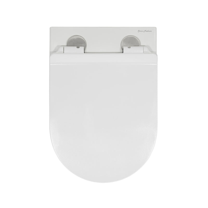 Swiss Madison Well Made Forever SM-WK465-01C - Calice Wall-Hung Round Toilet Bundle, Glossy White