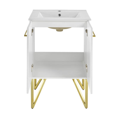 Annecy 24" Freestanding Bathroom Vanity in Galaxy White with Sink Top