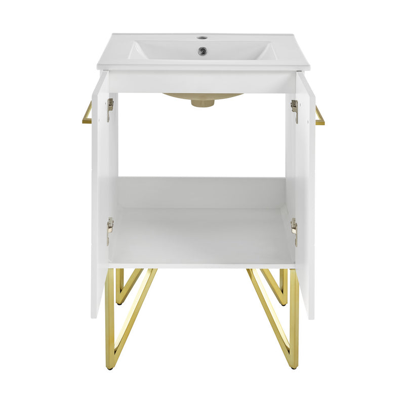 Annecy 24" Freestanding Bathroom Vanity in Galaxy White with Sink Top