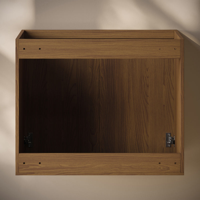 Cascade 30" Wall-Mounted Bathroom Vanity Cabinet without Top in Brown Oak