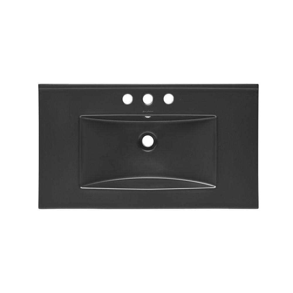 30" 3-Hole Centerset Vanity Sink Top in Matte Black