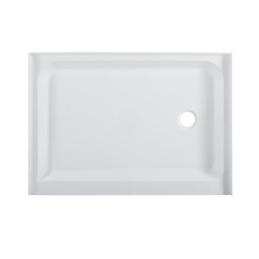 Voltaire 48" x 36" Acrylic White, Single-Threshold, Right Drain, Shower Base