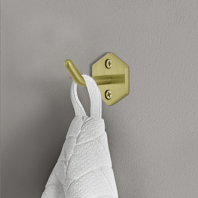 Brusque Robe Hook in Brushed Gold