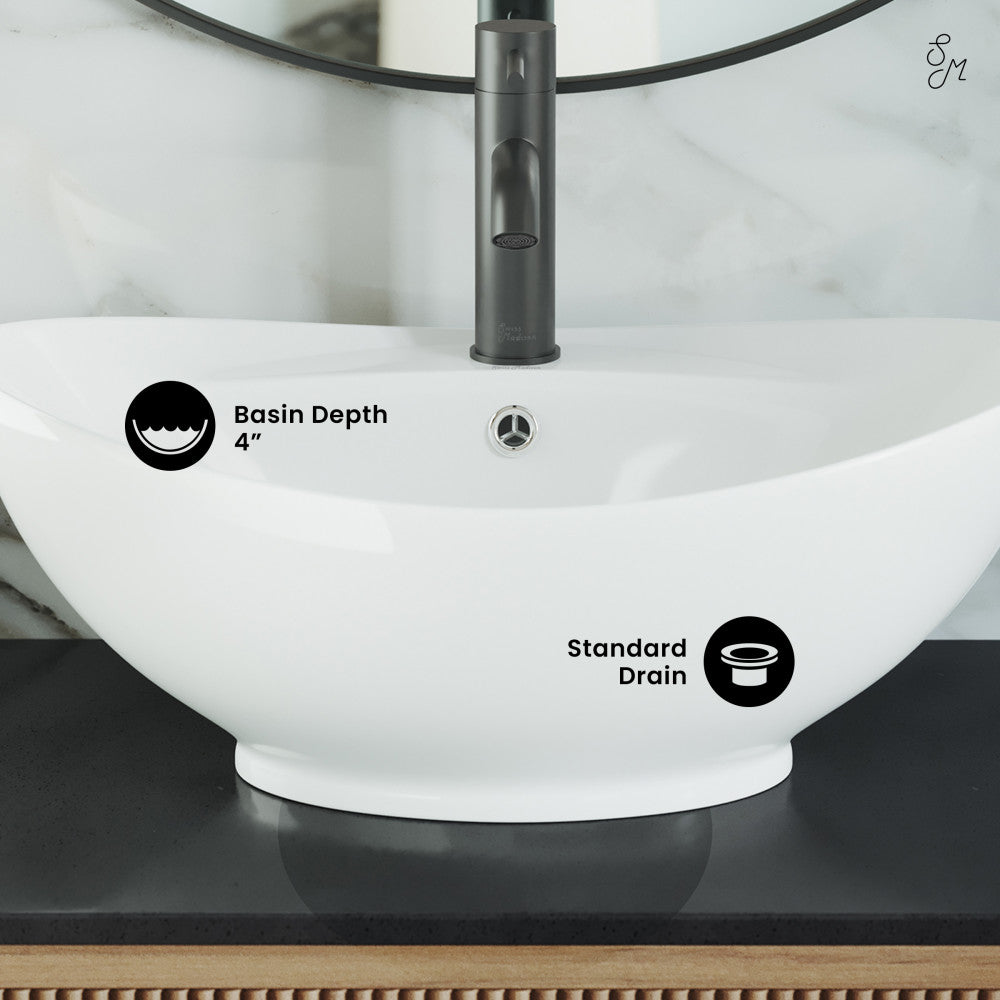 Ivy 23 Oval Ceramic Vessel Sink