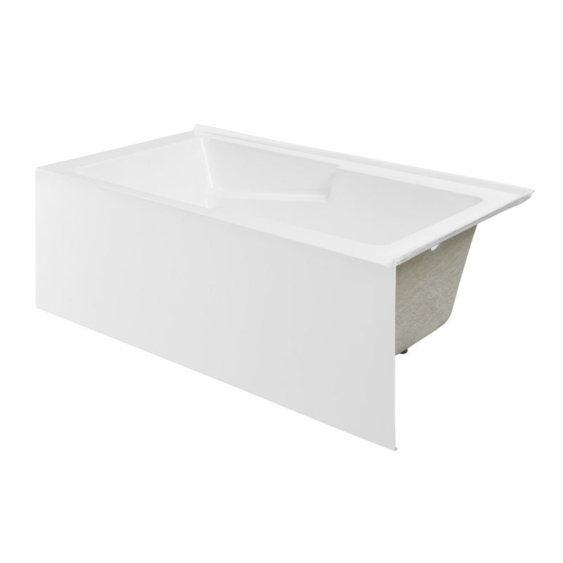 Claire 60" x 32" Right-Hand Drain Drain Alcove Tub with Corner Apron