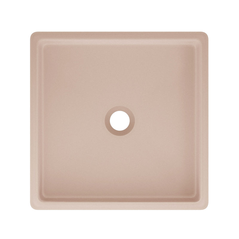 Lisse 15.5" Concrete Square Vessel Sink in Matte Blush