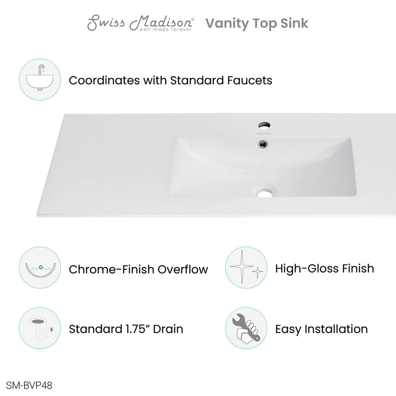 48 Ceramic Vanity Sink Top
