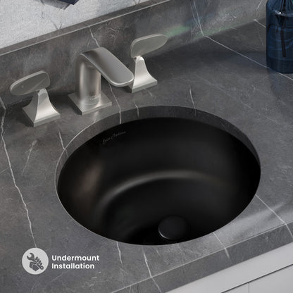 Monaco 16" Ceramic Undermount Bathroom Sink in Matte Black