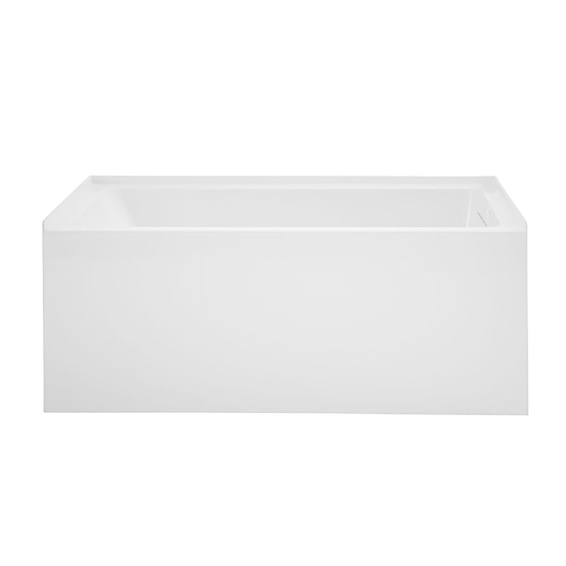 Voltaire 54 x 30 Skirted Right Drain Soaking Apron Bathtub in Glossy White with Integrated Overflow, Drain Included