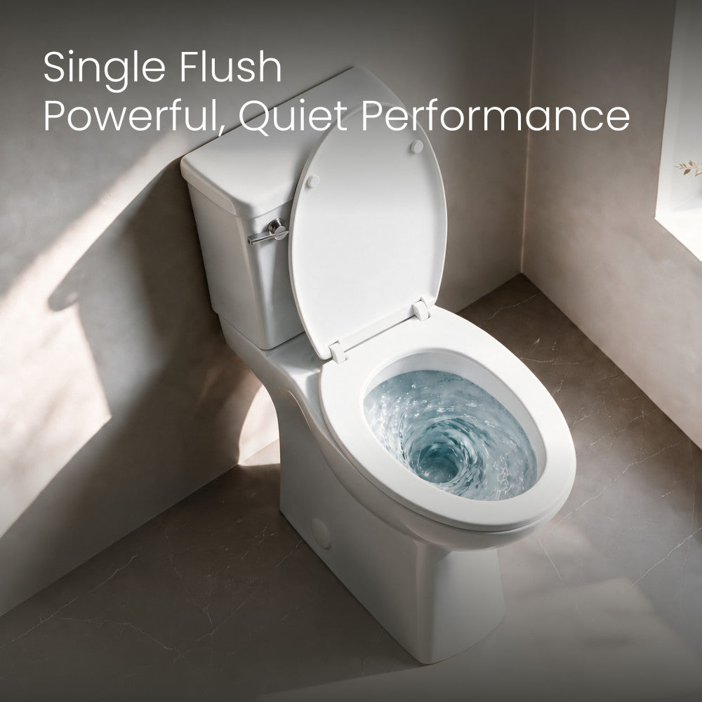 Classe Extra Tall Two-Piece 12" Rough-in 1.28 GPF Elongated Toilet – 21" Bowl Height – Glossy White
