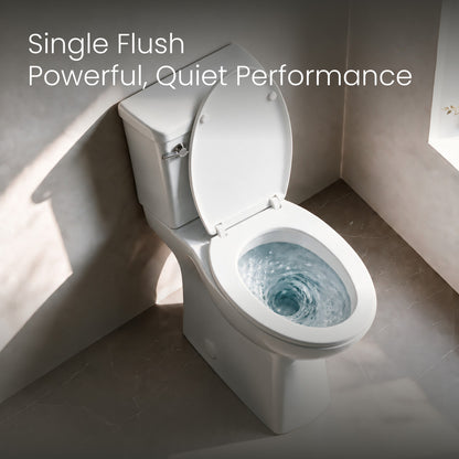 Classe Extra Tall Two-Piece 12" Rough-in 1.28 GPF Elongated Toilet – 21" Bowl Height – Glossy White