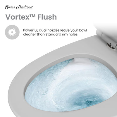 St. Tropez One-Piece Elongated Toilet Vortex™ Dual-Flush 1.1/1.6 gpf in Glossy Grey