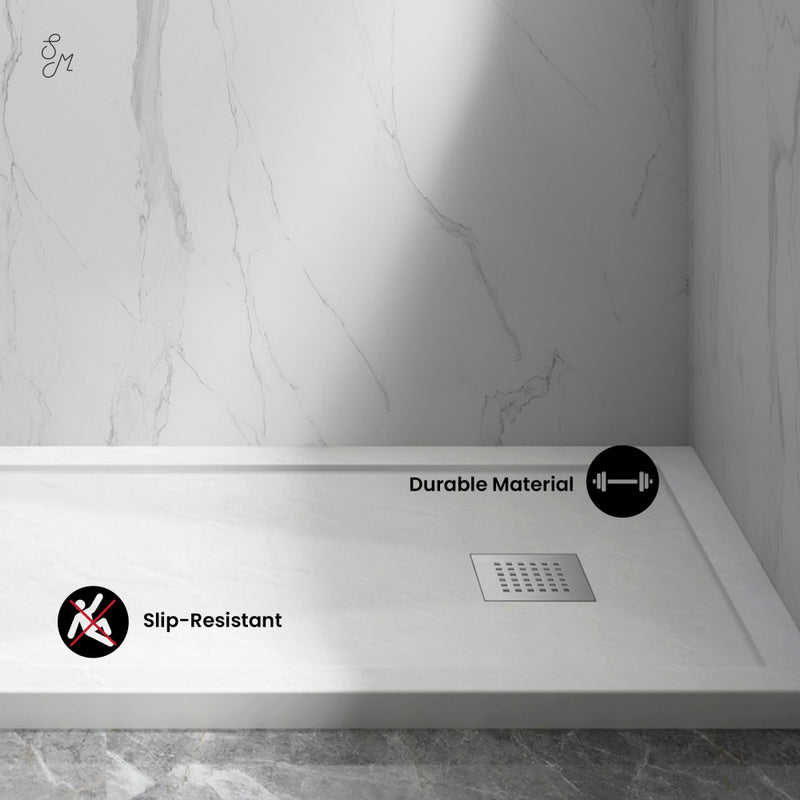 Terre B Series 48" x 32" Reversible Drain Shower Base