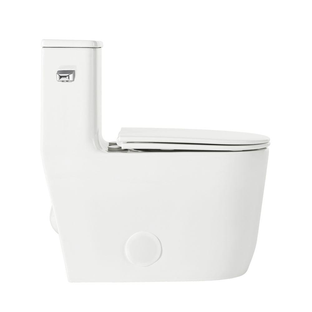 Liberte One-Piece 12" Rough-in 1.28 GPF Left-Hand Flush Elongated ADA Toilet in Glossy White