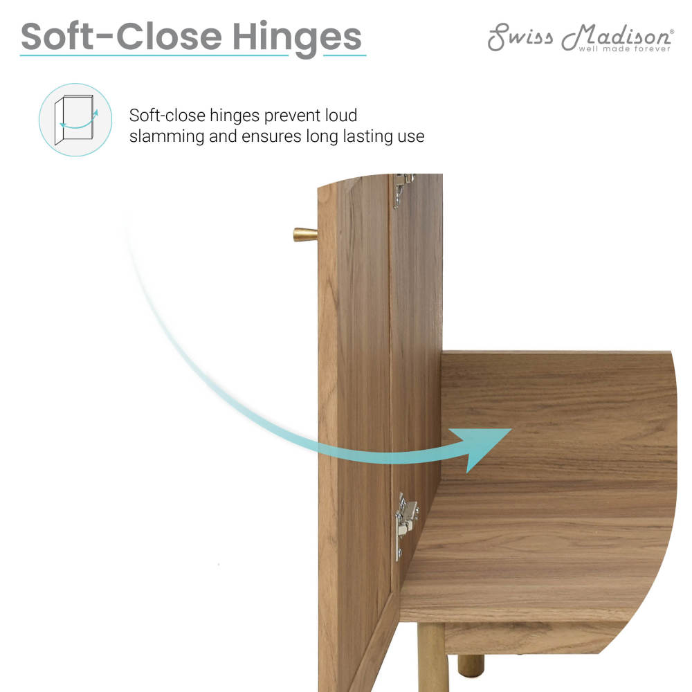 Classe 48" Freestanding Bathroom Vanity in Golden Oak with Black 3-Hole Widespread Sink Top