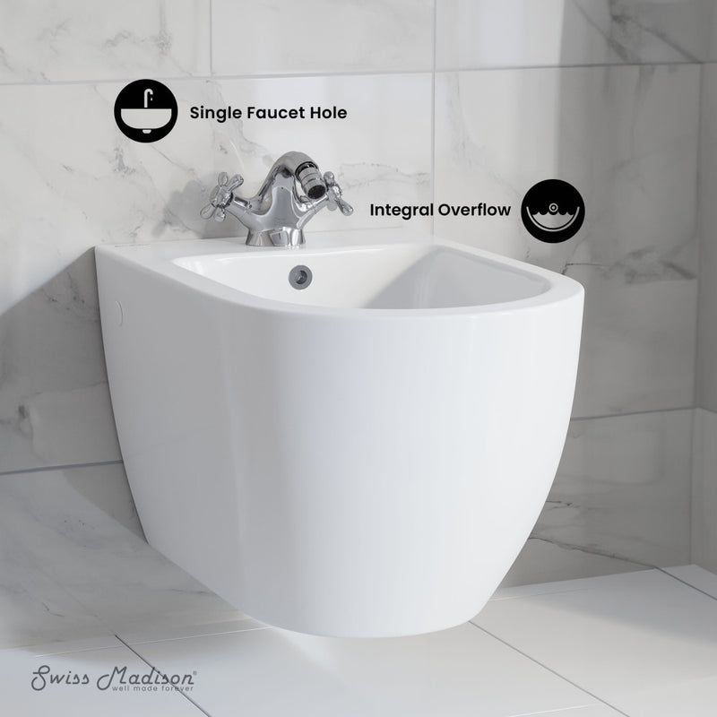 St. Tropez Wall Hung Bidet in Glossy White