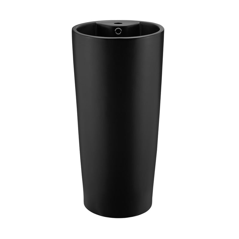 Monaco Circular Basin Pedestal Sink, Matte Black