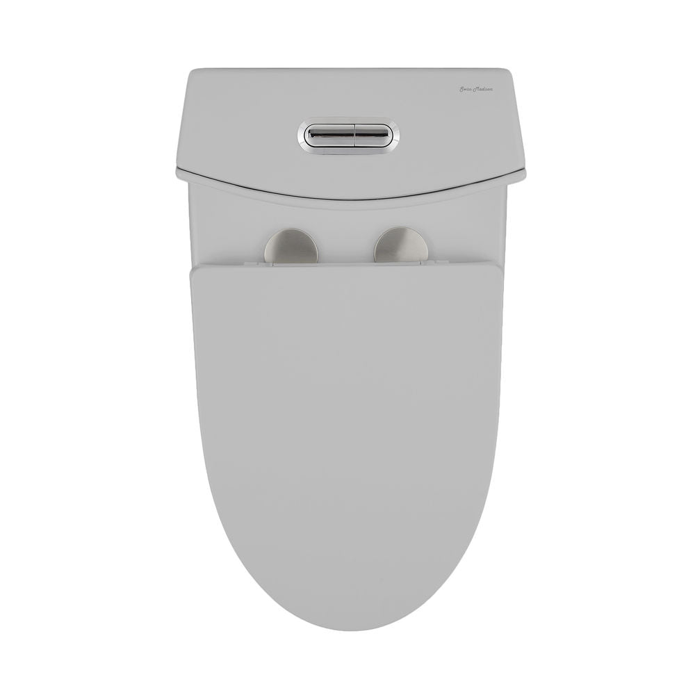 St. Tropez One-Piece Elongated Toilet Vortex™ Dual-Flush 1.1/1.6 gpf in Matte Gray